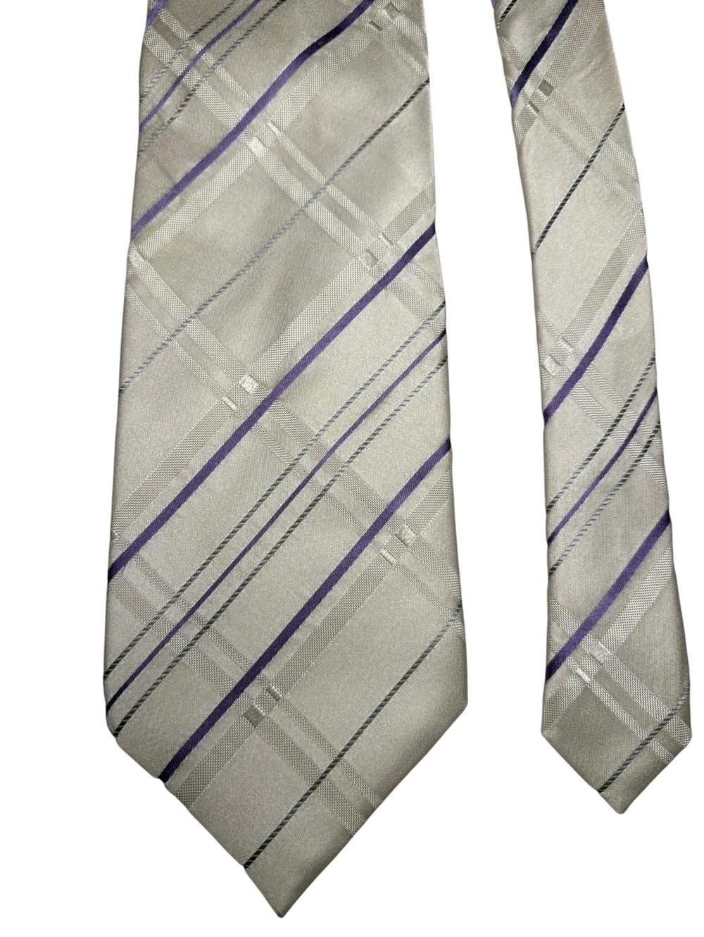 Donald J. Trump Signature Collection Silk White Purple Striped Men's Tie